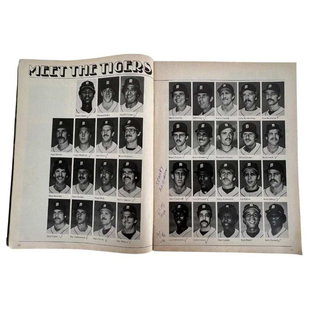 1982 Detroit Tigers Scorebook & Official Program MLB Vintage Baseball